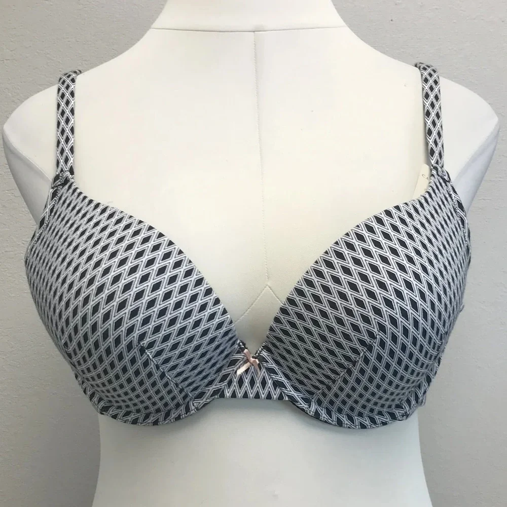 Cacique Cleavage Solution Cotton Boost Plunge Bra - New! - Size 44B